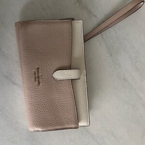 Kate Spade Blush and Ivory Leather Wristlet